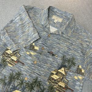 Vintage 90s Clearwater Outfitters Tropical Hut Waterfront Camp Shirt Size L